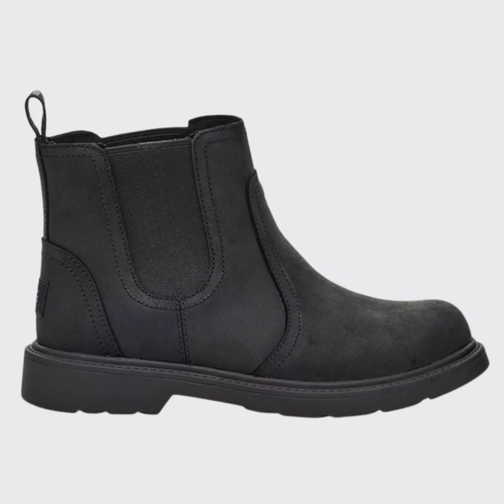 UGG Bolden Weather Boots Big Kid 6 Unisex Black Chelsea Ankle Waterproof Slip-On
